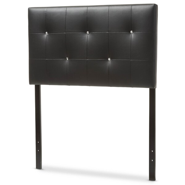 Baxton Studio Kirchem Modern Black Faux Leather Upholstered Twin Size Headboard - 125-6964