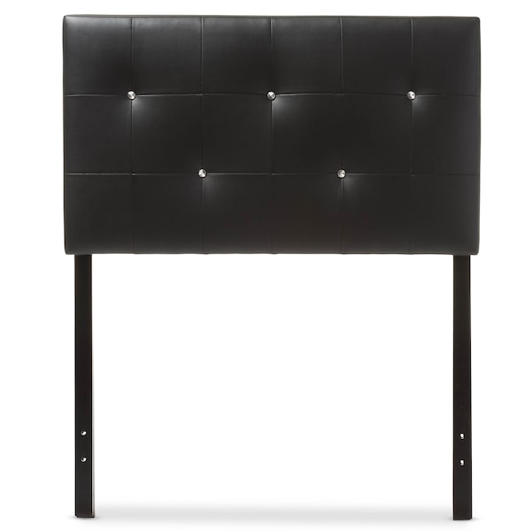 Baxton Studio Kirchem Modern Black Faux Leather Upholstered Twin Size Headboard - 125-6964