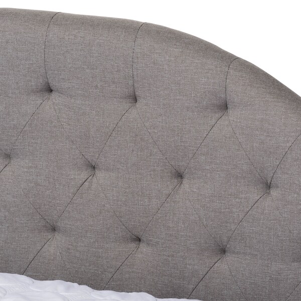 Baxton Studio Eliza Grey Upholstered Queen Size Daybed with Trundle - 147-8718