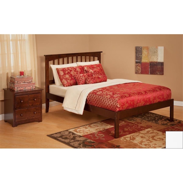 Atlantic Furniture Mission Twin Bed with Open Foot Rail in a White Finish - AR8721002