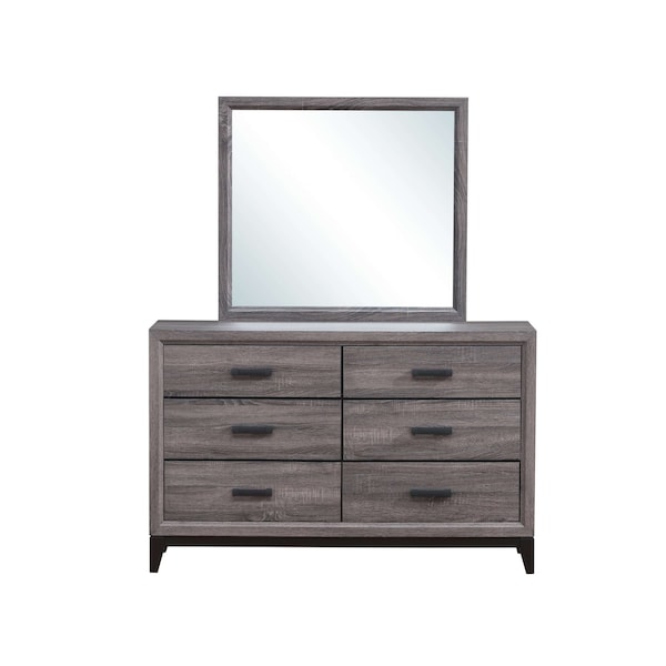 Global Furniture Usa Rustic Transitional Foil Kate Grey King Bed Group - 2852