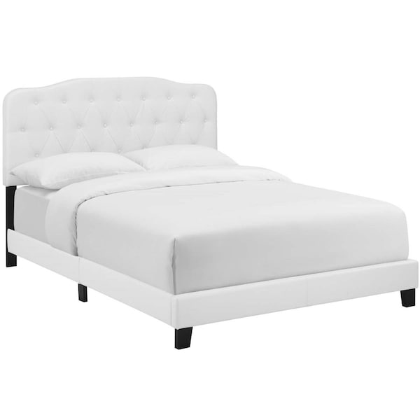 Modway Furniture Amelia Faux Leather Bed, White - Full Size - MOD-5991-WHI