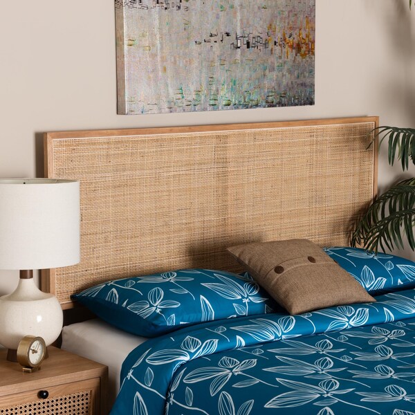 Bali & Pari Aurelia Modern Bohemian Natural Rattan Queen Size Headboard - 236-13315-ZORO