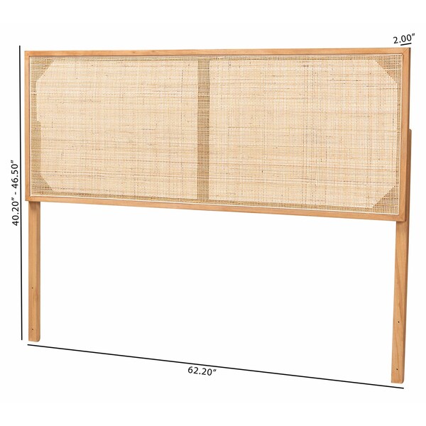 Bali & Pari Aurelia Modern Bohemian Natural Rattan Queen Size Headboard - 236-13315-ZORO