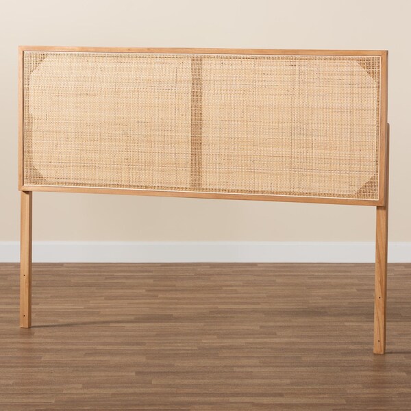 Bali & Pari Aurelia Modern Bohemian Natural Rattan Queen Size Headboard - 236-13315-ZORO