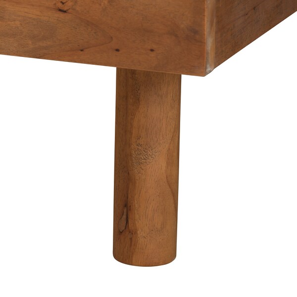 Baxton Studio Petra Mid-Century Modern Ash Walnut Finished Wood King Size Platform Bed - 230-11149-11889-ZORO