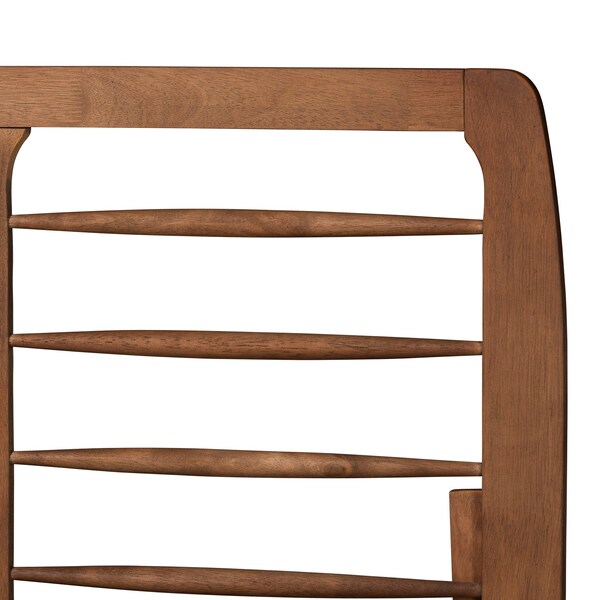 Baxton Studio Petra Mid-Century Modern Ash Walnut Finished Wood King Size Platform Bed - 230-11149-11889-ZORO
