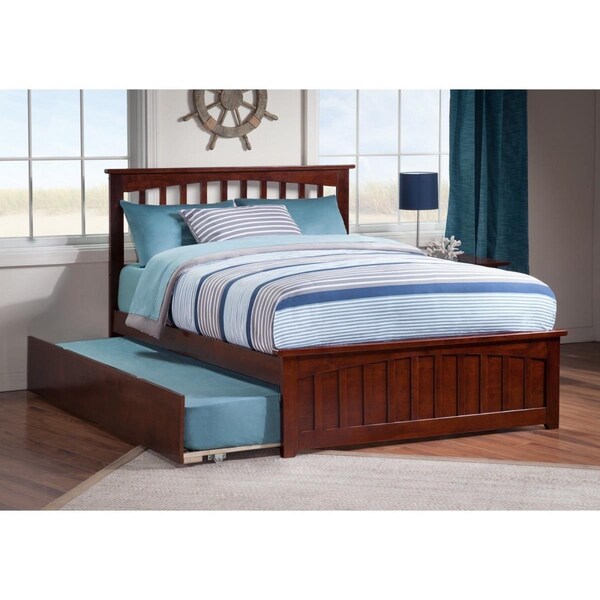 Atlantic Furniture Mission Match Footboard with Urban Trundle Bed - Antique Walnut, Full Size - AR8736014