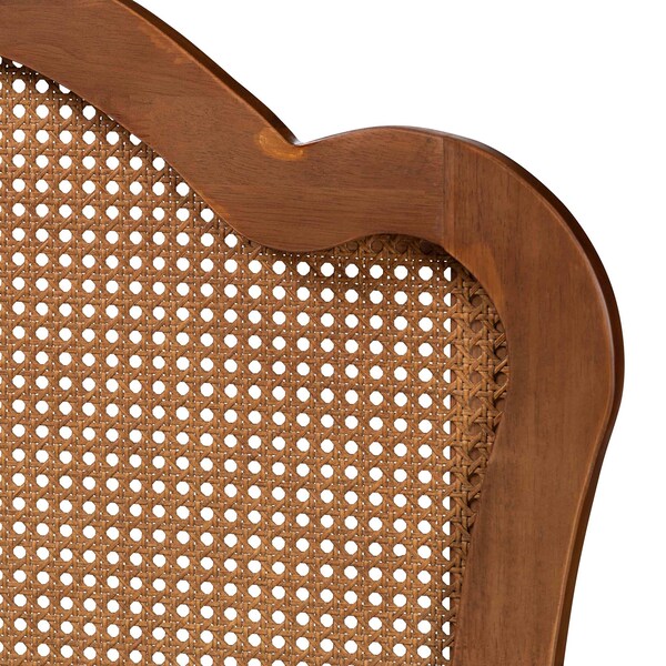 Baxton Studio Leandra Classic and Traditional Ash Walnut Finished Wood Queen Size Headboard with Rattan - 238-12666-ZORO