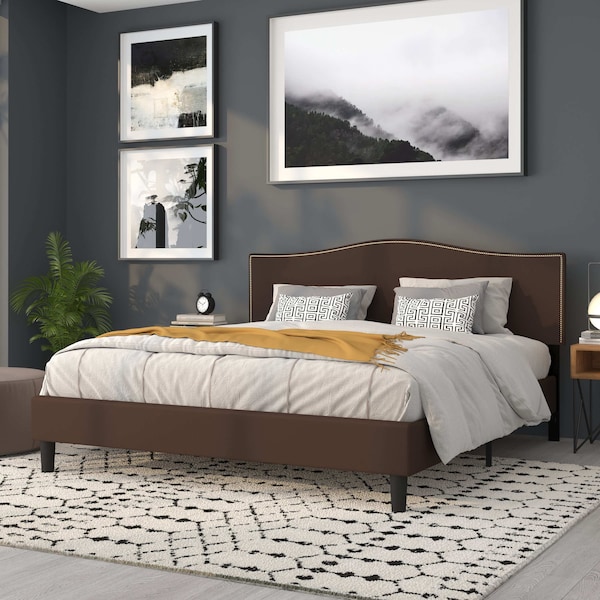 Flash Furniture King Size, Headboard, Brown Fabric - HG-HB1707-K-DBR-GG