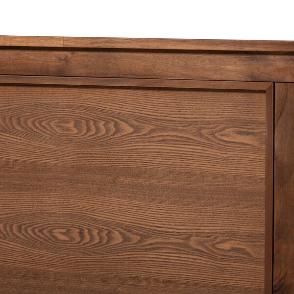 Baxton Studio Veronica Walnut Brown Finished Wood King Size Platform Canopy Bed - 165-10719