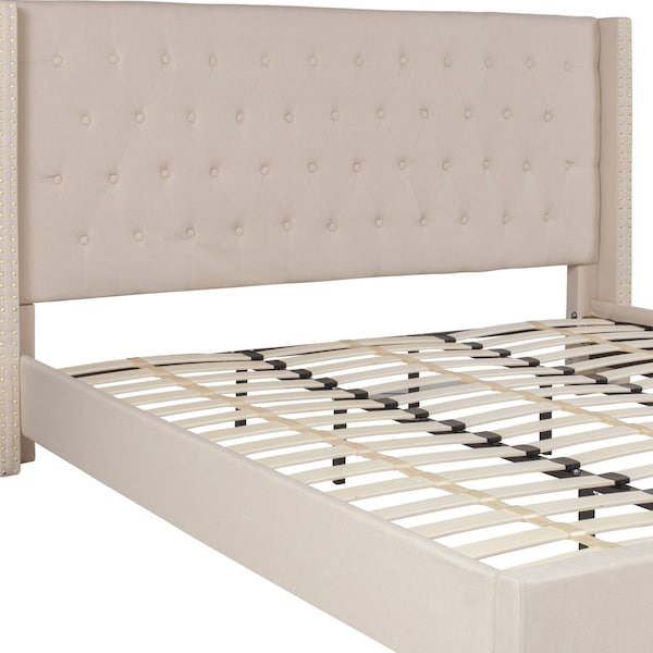 Flash Furniture Platform Bed, Riverdale, King, Beige - HG-36-GG