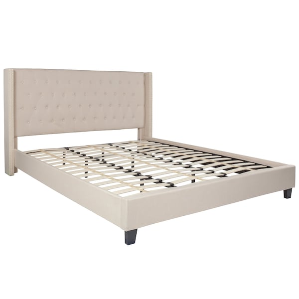 Flash Furniture Platform Bed, Riverdale, King, Beige - HG-36-GG