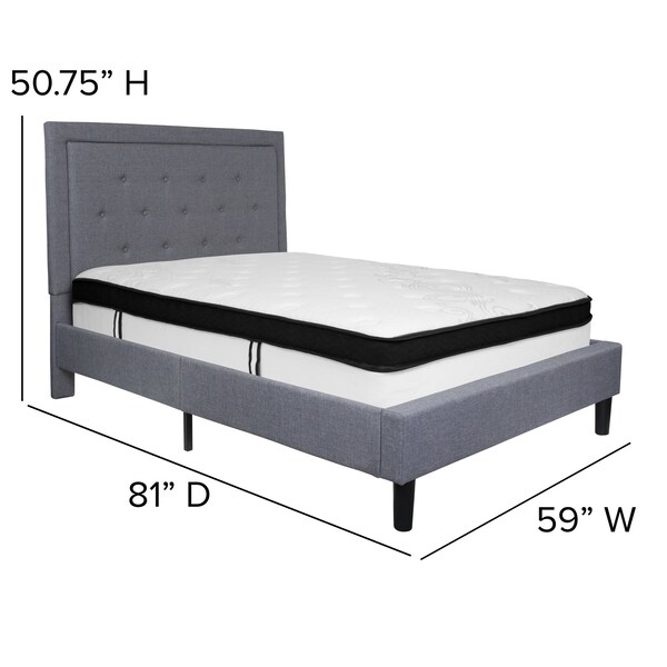 Flash Furniture Full Platform Bed Set, Gray - SL-BMF-26-GG