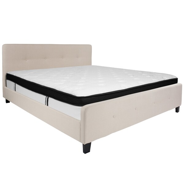 Flash Furniture King Platform Bed Set, Beige - HG-BMF-20-GG