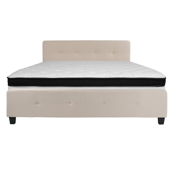 Flash Furniture King Platform Bed Set, Beige - HG-BMF-20-GG
