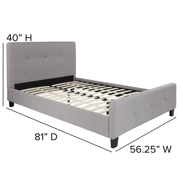 Flash Furniture Platform Bed, Tribeca, Full, Light Gray - HG-26-GG