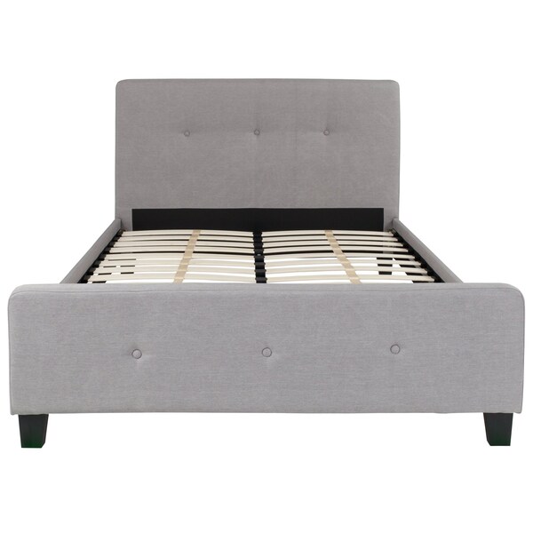 Flash Furniture Platform Bed, Tribeca, Full, Light Gray - HG-26-GG