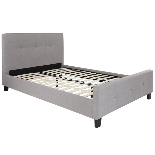 Flash Furniture Platform Bed, Tribeca, Full, Light Gray - HG-26-GG