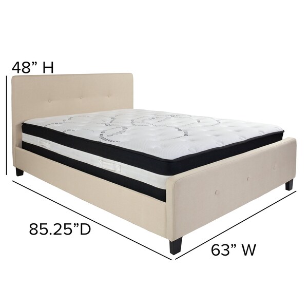 Flash Furniture Platform Bed Set, Tribeca, Queen, Beige - HG-BM-19-GG