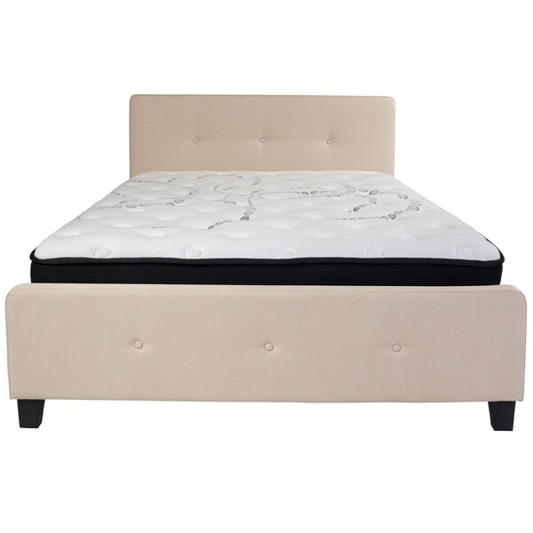 Flash Furniture Platform Bed Set, Tribeca, Queen, Beige - HG-BM-19-GG