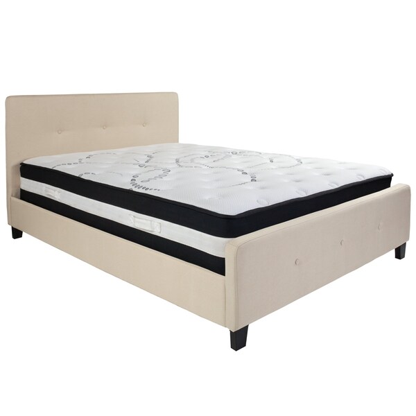 Flash Furniture Platform Bed Set, Tribeca, Queen, Beige - HG-BM-19-GG