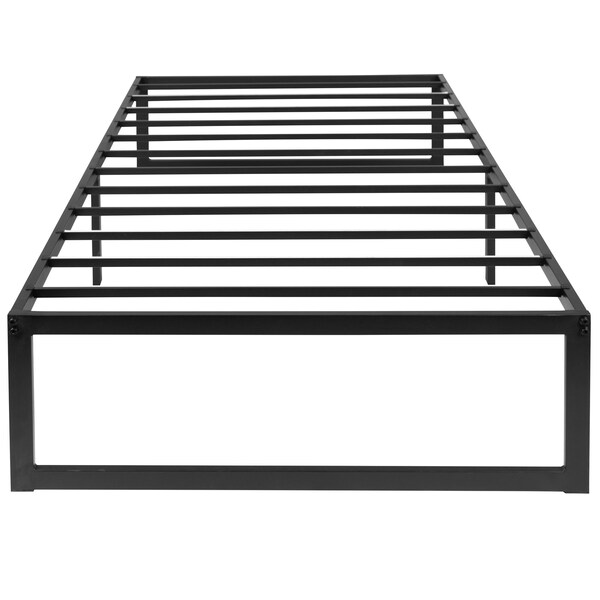 Flash Furniture 14 Inch Twin Metal Platform Bed Frame/Steel Slats - MP-XU-BD10001-T-BK-GG