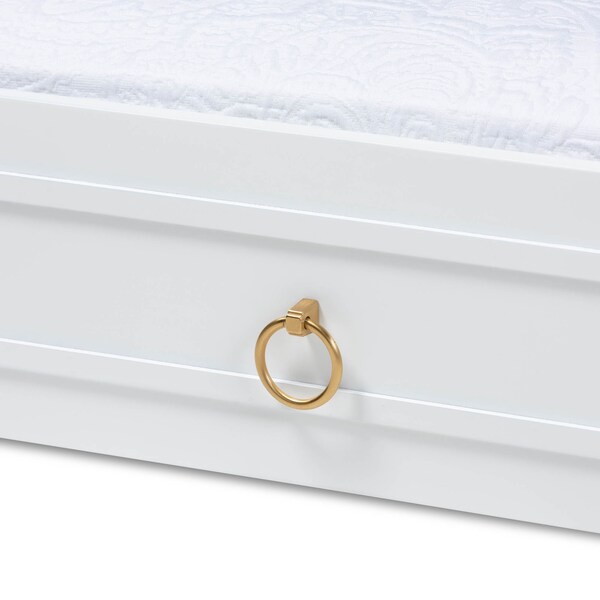 Baxton Studio Mariana White Finished Wood Twin Size Trundle - 158-9654