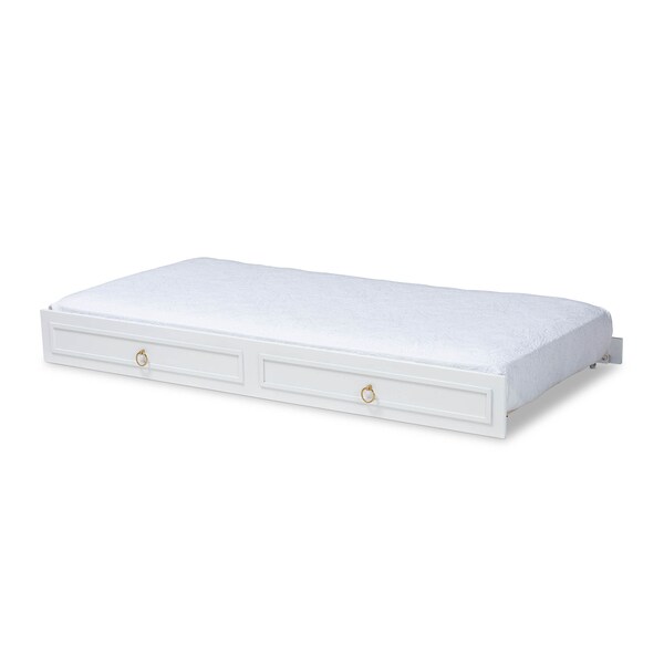 Baxton Studio Mariana White Finished Wood Twin Size Trundle - 158-9654