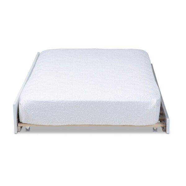 Baxton Studio Mariana White Finished Wood Twin Size Trundle - 158-9654