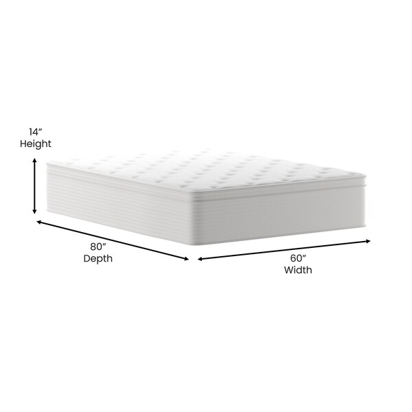 Flash Furniture 14 Queen Euro Top Memory Foam Hybrid Mattress - CL-LUXET232-14-Q-GG