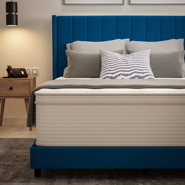 Flash Furniture 14 Queen Euro Top Memory Foam Hybrid Mattress - CL-LUXET232-14-Q-GG