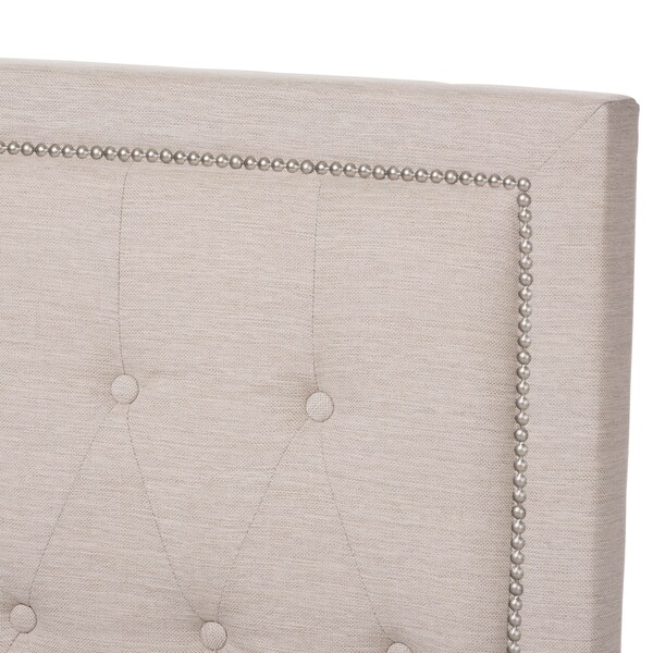 Baxton Studio Taylor Modern Light Beige Queen Size Gas-Lift Platform Bed - 137-7512