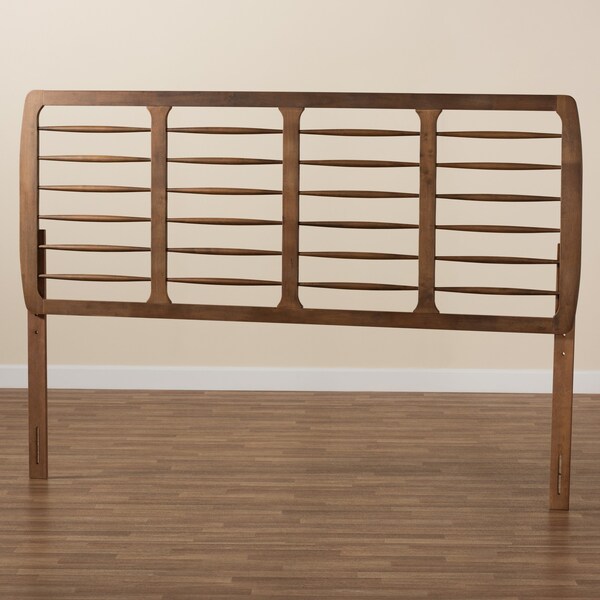 Baxton Studio Carolyn Mid-Century Modern Ash Walnut Finished Wood King Size Headboard - 181-11149-ZORO