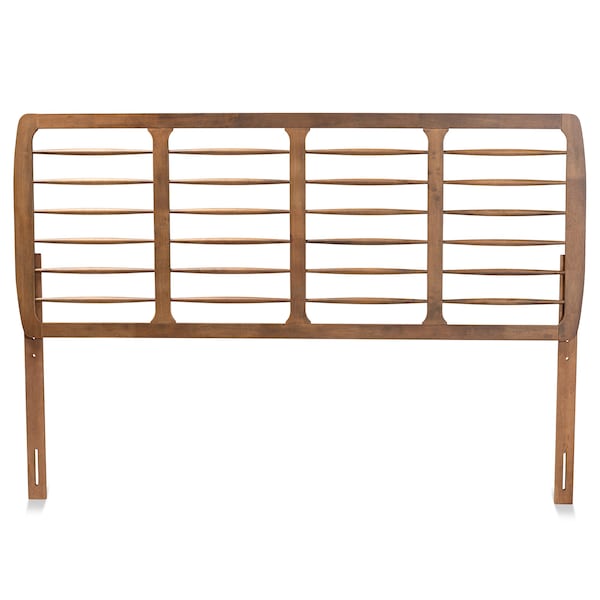 Baxton Studio Carolyn Mid-Century Modern Ash Walnut Finished Wood King Size Headboard - 181-11149-ZORO