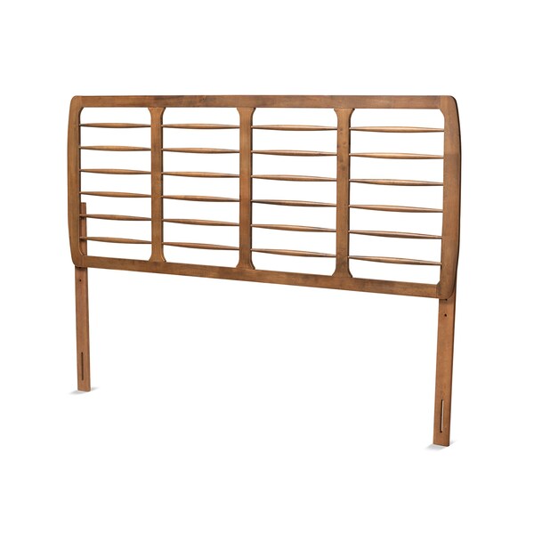 Baxton Studio Carolyn Mid-Century Modern Ash Walnut Finished Wood King Size Headboard - 181-11149-ZORO