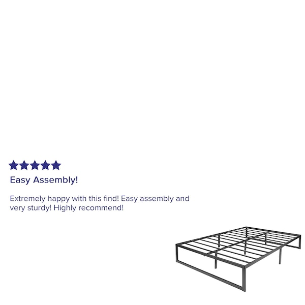 Flash Furniture 14" full Metal Platform Bed Frame/Steel Slats - XU-BD10001-F-GG