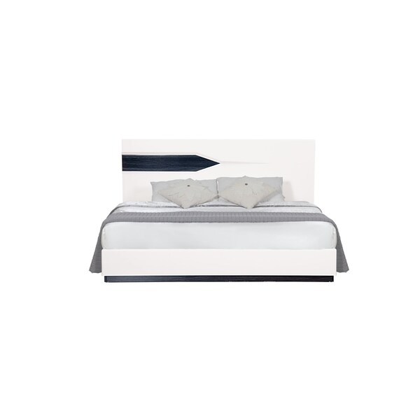 Global Furniture Usa Contemporary High Gloss Hudson White King Bed - 3207