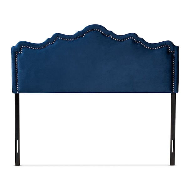 Baxton Studio Nadeen Royal Blue Velvet Upholstered Queen Size Headboard - 156-9345