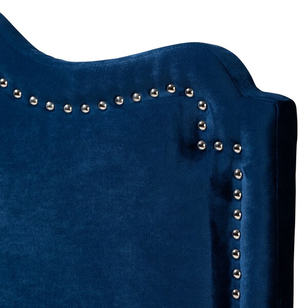 Baxton Studio Nadeen Royal Blue Velvet Upholstered Queen Size Headboard - 156-9345