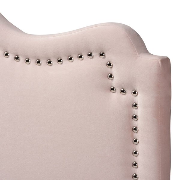 Baxton Studio Nadeen Light Pink Velvet Upholstered Full Size Headboard - 156-9340