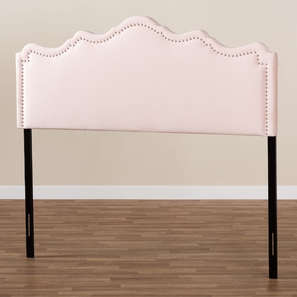 Baxton Studio Nadeen Light Pink Velvet Upholstered Full Size Headboard - 156-9340