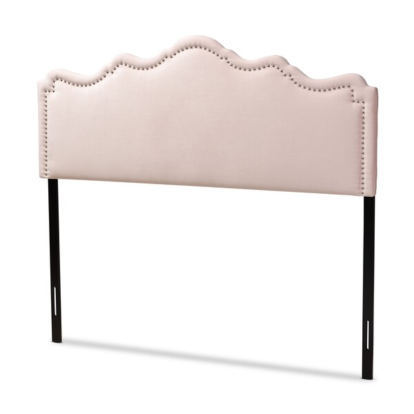 Baxton Studio Nadeen Light Pink Velvet Upholstered Full Size Headboard - 156-9340