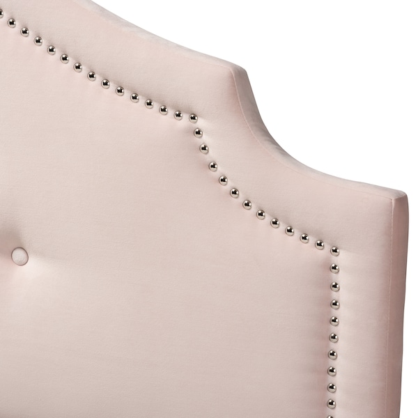 Baxton Studio Cora Light Pink Velvet Upholstered Queen Size Headboard - 154-9319