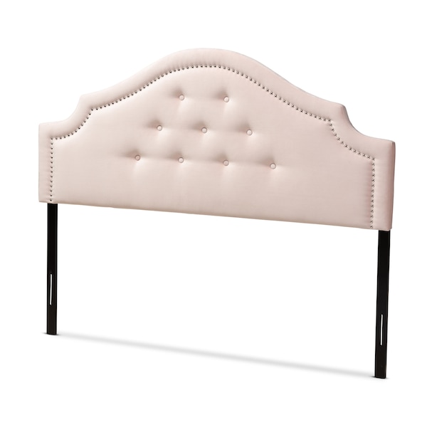 Baxton Studio Cora Light Pink Velvet Upholstered Queen Size Headboard - 154-9319