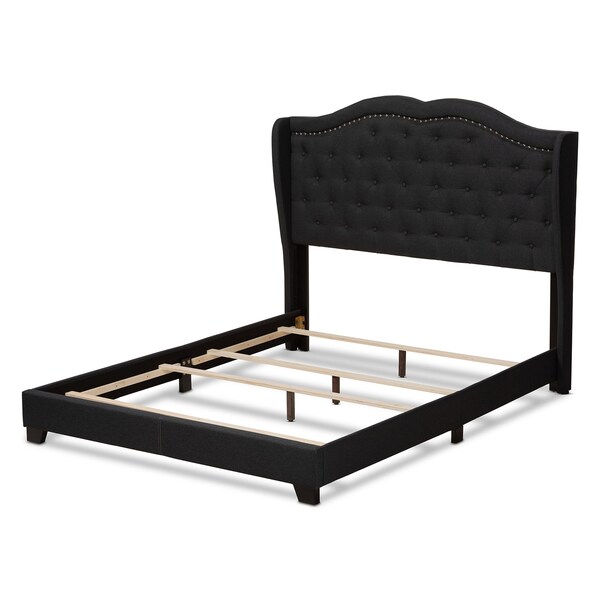 Baxton Studio Aden Modern Charcoal Grey Upholstered Queen Size Bed - 149-8927