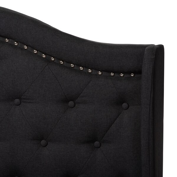 Baxton Studio Aden Modern Charcoal Grey Upholstered Queen Size Bed - 149-8927