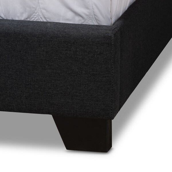 Baxton Studio Aden Modern Charcoal Grey Upholstered Queen Size Bed - 149-8927