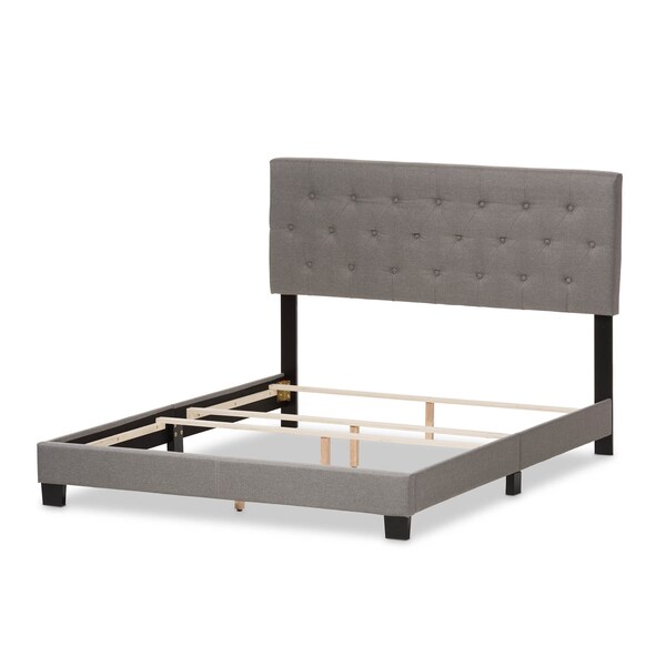Baxton Studio Cassandra Modern Light Grey Upholstered King Size Bed - 136-7459