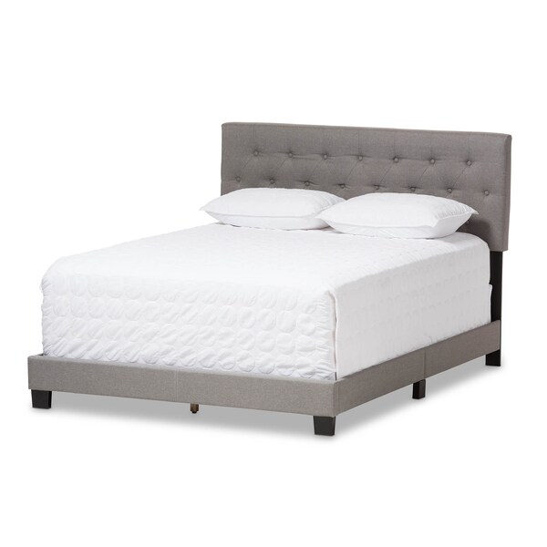 Baxton Studio Cassandra Modern Light Grey Upholstered King Size Bed - 136-7459